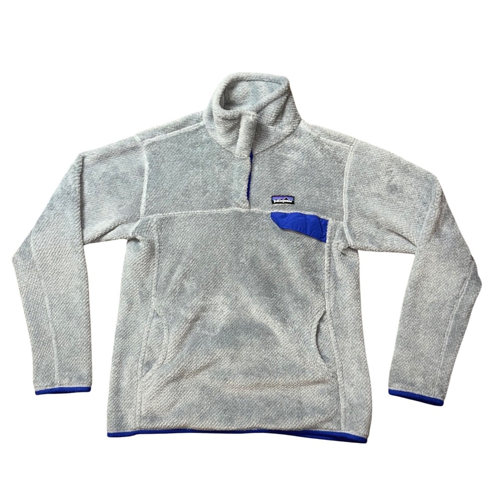 Patagonia Re-Tool Snap-T Pullover Fleece Gray Blue STY25442 Womens Large